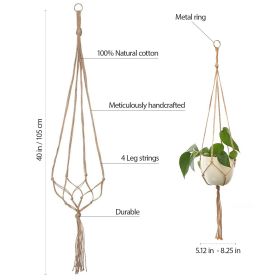 Macrame Plant Hanger Vintage Rope Basket Outdoor Pot Holder Flower Garden