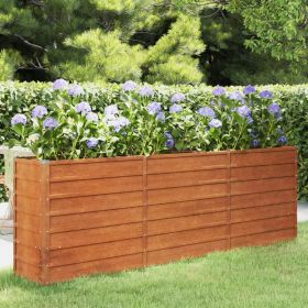 Garden Raised Bed Rusty 94.5"x15.7"x30.3" Corten Steel