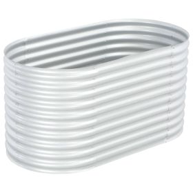 Garden Raised Bed 63"x31.5"x31.9" Galvanized Steel Silver