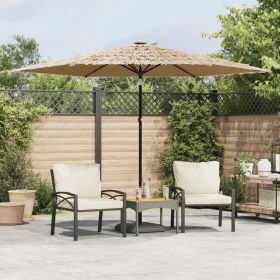 Garden Parasol with Steel Pole Brown 113.4"x113.4"x88.6"