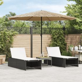 Garden Parasol with Steel Pole Brown 127.6"x127.6"x97.2"