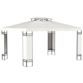 Outsunny 10' x 13' Patio Gazebo, Double Roof Outdoor Gazebo Canopy Shelter with Screen Decorate Corner Frame, for Garden, Lawn, Backyard and Deck