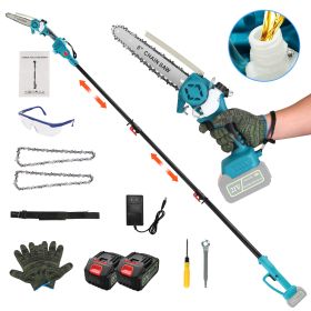 1Set 2 In1 Cordless Pole Saw And Mini Chainsaw With Extension Pole 21V Battery 8in Electric Brushless Pole Chainsaw With Auto Oiler Safety Switch (Option: 1500mAh)