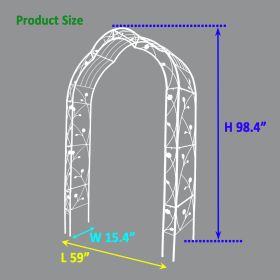 Metal Garden Arch, Climbing Plant Support Rose Arch, Outdoor Arch, Wedding Arch, Party Event Arch, Cream White (Option: Creamy white)