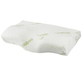 Bamboo Memory Foam Contour Sleep Pillow Cervical Orthopedic Pillow Neck Support Breath Pillow (Color: White)