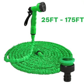 Scalable garden hose, high-pressure car wash hose with 7 spray functions, multifunctional home garden watering hose, water gun (Color: Green, Length: 125ft)