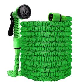 Expanding Expandable Flexible Garden Water Hose w Spray Nozzle 25, 50, 75, 100FT (Color: Green, Item Length: 100 ft)